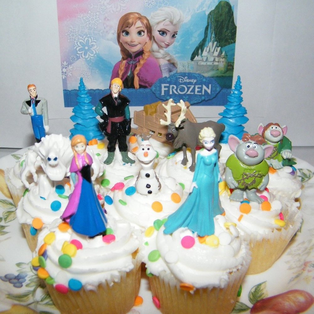 Disney Frozen Movie Cake Toppers Party Favors Set of 13 Bonus